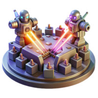 elegant minimalist Robot Laser Duel Combat Arena Game authentic png