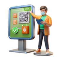 elegant modern Digital Access QR Code Kiosk System detailed png