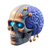 impressive modern Cybernetic Skull Brain-Computer Interface Concept high resolution png
