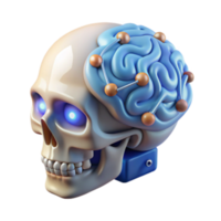 stunning minimalist Cybernetic Brain Exploring Neural Networks and AI authentic png