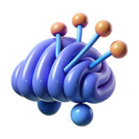 elegant modern Exploring the Neural Pathways A 3D Brain Model 4K png