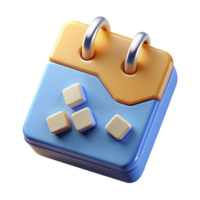 impressive artistic 3D Render of Cute Calendar Icon Schedule, Events, Reminder authentic png