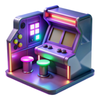 dramatic modern Retro Arcade Game 3D Render exclusive png