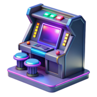 elegant rustic Retro Arcade Game Machine 3D Render premium png