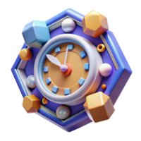elegant rustic Abstract 3D Clock Time, Design, Geometric, Shapes, Colorful, Render, Illustration, Art, Surreal, Modern 4K png