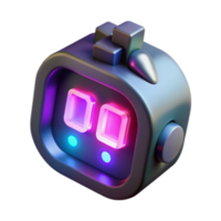 extraordinary traditional Retro Digital Timer 3D Render of a Futuristic Clock professional png