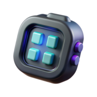 beautiful rustic Futuristic Control Panel 3D Render of Square Button Interface exclusive png
