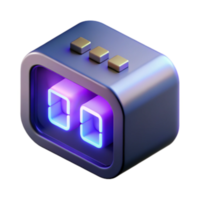 stunning traditional Digital Timer Neon Display, Retro Design, 3D Render high resolution png