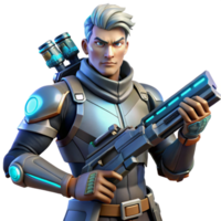 wonderful rustic Futuristic Soldier 3D Render high resolution png