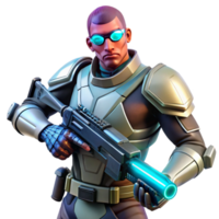 magnificent minimalist Futuristic Soldier 3D Render high quality png