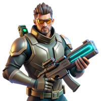 beautiful minimalist Futuristic Soldier 3D Render high resolution png