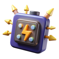 magnificent creative 3D Render of Power Energy Cube with Spikes high quality png
