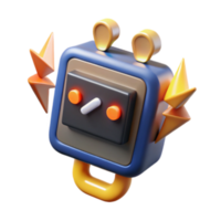 stunning abstract 3D Render of Retro Robot with Energy exclusive png