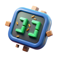 elegant classic Digital Timer 3D Render of Retro Countdown Clock original png