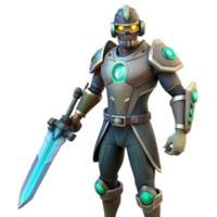 elegant modern 3D Render of Futuristic Knight detailed png