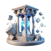 wonderful modern Time, Gems, and Crumbling Structures An Abstract 3D Render premium png
