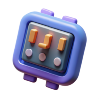 vibrant minimalist 3D Render of Control Panel Buttons, Switches, and Indicators exclusive png