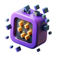 magnificent vintage Data Cube 3D Visualization of Information Blocks genuine png