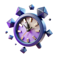dramatic artistic Abstract Clock Time Management, 3D Render, Purple, Clock Face, Alarm Clock, Geometric Shapes, Time Concept, Digital Art, Design Element, Modern Art detailed png