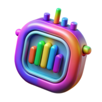 dramatic rustic Rainbow Data Visualization Colorful 3D Charts high quality png