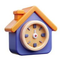 magnificent artistic Home Clock Time Management, House Icon, Clock Design, 3D Render, Schedule, Timepiece, Home Decor, Digital Art, Clock Face, Household authentic png