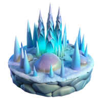 serene rustic Icy Crystal Peaks 3D Render authentic png
