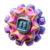 wonderful minimalist Abstract 3D Render Colorful Blob with Button authentic png