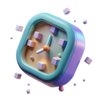extraordinary minimalist 3D Clock Design Colorful, Square, Time Management professional png