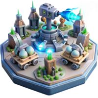 extraordinary vintage Fantasy 3D Game Resource Base Illustration professional png