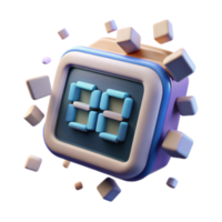 beautiful abstract Digital Clock, 3D Render, Time, Countdown, Cubes, Abstract, Animation, Technology, Design detailed png