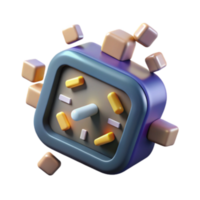 vibrant abstract 3D Animated Clock with Colorful Blocks 4K png