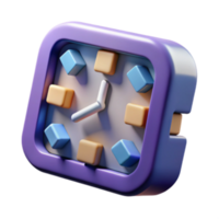 beautiful modern Abstract 3D Clock Design Cubes, Time, and Color premium png