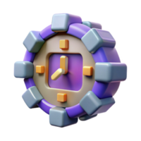 serene rustic 3D Render Abstract Cube Clock Design high resolution png