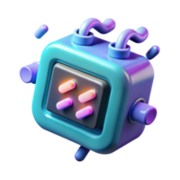 magnificent traditional 3D Render of a Futuristic Cube Robot professional png