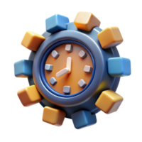 elegant rustic 3D Clock Time Management, Productivity, and Efficiency authentic png