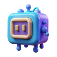stunning abstract Cute 3D Render of a Retro Robot high resolution png