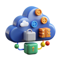 serene minimalist Cloud Computing Secure Data Storage Network Access premium png