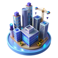 wonderful abstract Urban Construction Cityscape Development Simulation authentic png