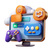 impressive artistic Cloud Gaming Interface Design Controller, UI, and Network detailed png