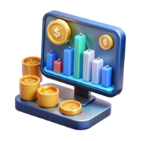 serene minimalist Financial Data Analysis Visualizing Growth Profits premium png