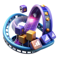magnificent modern Abstract Rollercoaster Data Flow Visualization authentic png