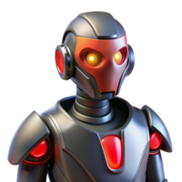 elegant abstract 3D Robot Illustration Futuristic Android with Glowing Eyes high resolution png