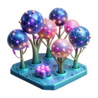 vibrant modern Illuminated Network A Digital Forest of Interconnected Nodes professional png