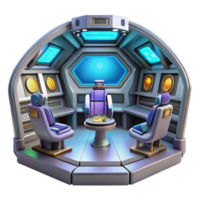 impressive rustic Futuristic Spaceship Bridge 3D Render genuine png