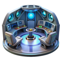 dramatic artistic Futuristic Spaceship Bridge 3D Render genuine png