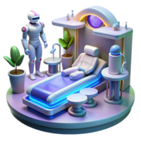magnificent modern Futuristic 3D Robot Spa Illustration original png