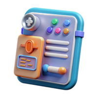 serene creative 3D Medical App Interface Design Colorful UI Elements high resolution png