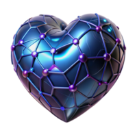extraordinary creative Networked Heart Abstract 3D Render of Interconnected Nodes authentic png