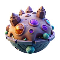extraordinary creative Fantasy Planet 3D Render genuine png
