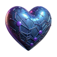 elegant abstract Cybernetic Heart Networked Structure and Digital Love original png